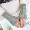 Solid Color Knitting Gloves Thicken Fingerless Glove Comfortable Women Gloves  Women