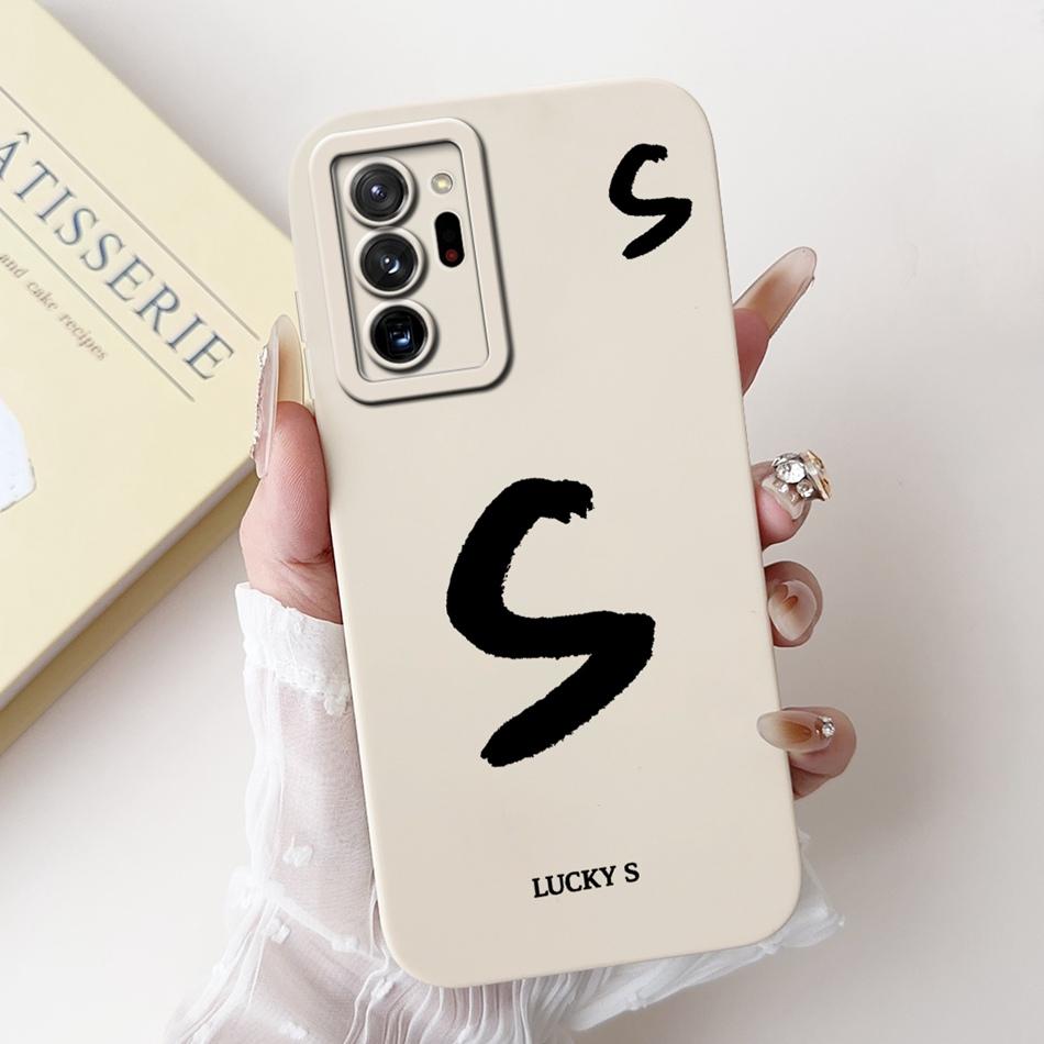 Для Samsung Galaxy Note 20 Ultra Note20 Счастливой Первой Буквой Чехол для Телефона Для Samsung Note 20 20Ultra 5G Мягкие Силиконовые Чехлы