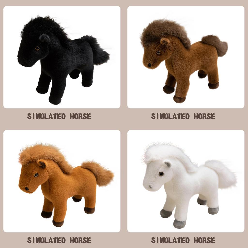 Horse Animal Plush Dolls Decor With Pp Cotton For Kids And Collectors Gift