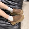 Кроссовки для спорта на платформе Muffin, повседневные, осенние, новые, корейские, уродливые, милые, с большой головой, на липучке, для хлеба, одинарные туфли