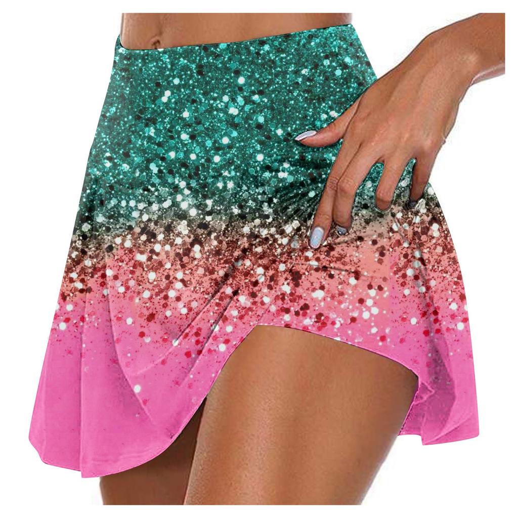 Женские спортивные эластичные плиссированные теннисные юбки для бега, йоги, внутренние шорты, эластичные спортивные шорты для гольфа