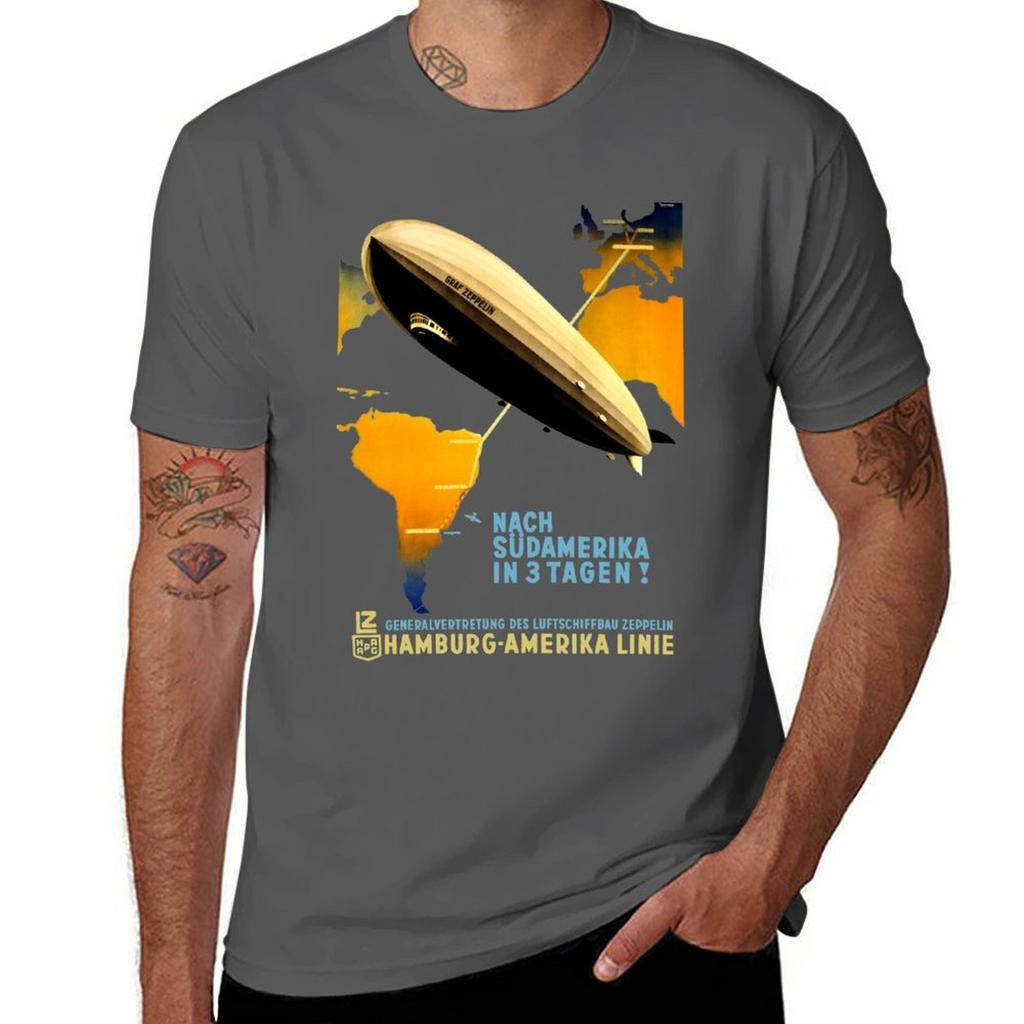 Fly Zeppelin Berlin To Buenos Aires Advert Tshirt Ultra Soft Breathable Tee Top