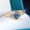 1 шт. золотого цвета овальной огранки с синим камнем Кольца-когти для мужчин и женщин Рождественский подарок на День святого Валентина