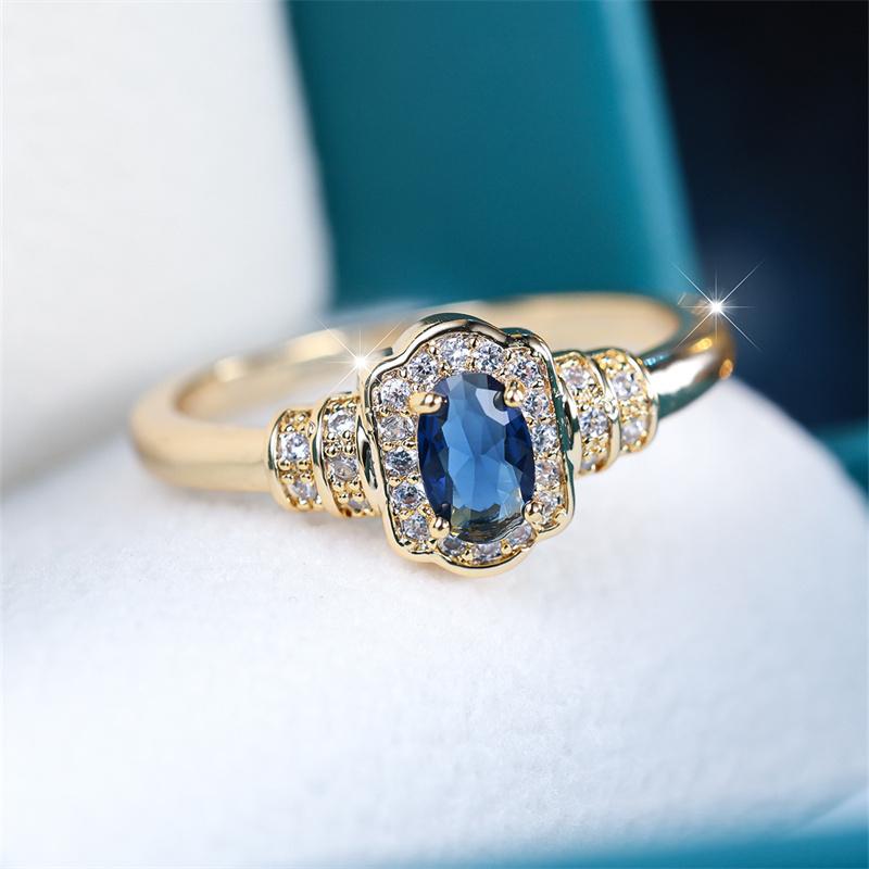 1 шт. золотого цвета овальной огранки с синим камнем Кольца-когти для мужчин и женщин Рождественский подарок на День святого Валентина