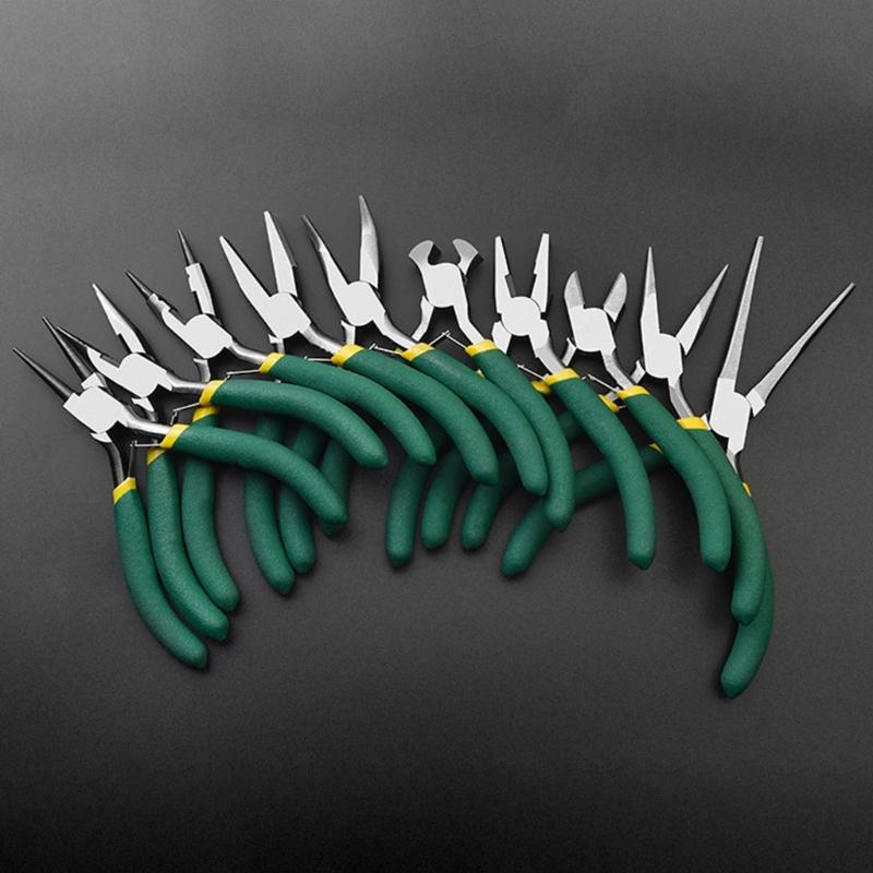 Мини-клещи, длинный нос, изогнутый нос, диагональные, торцевые, Linesmans, плоскогубцы с игольчатыми носами, 5-дюймовые плоскогубцы для изготовления ювелирных изделий