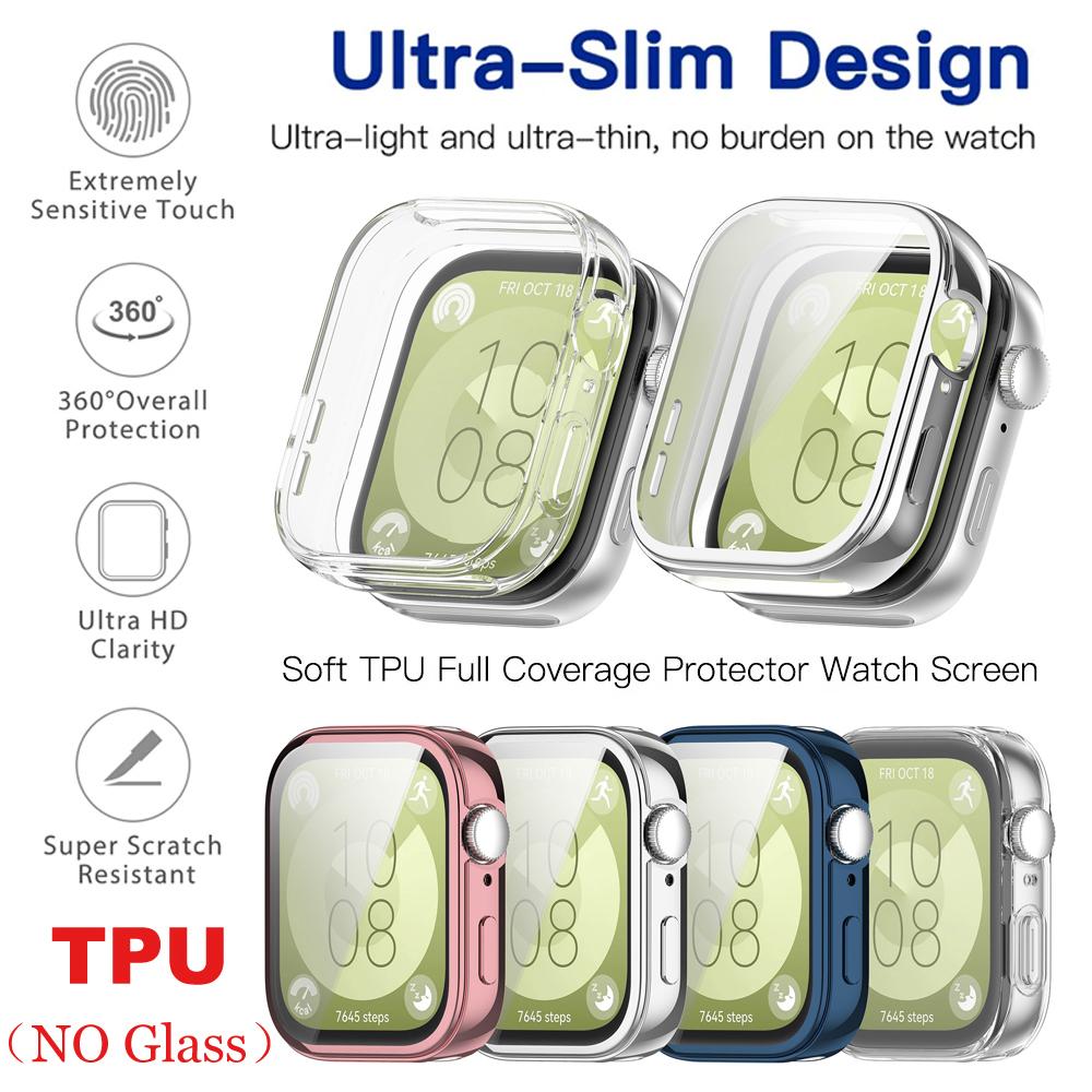 Стекло + чехол для Huawei Watch Fit 3, универсальная защита экрана, жесткий ПК-бампер, чехол для часов из закаленного стекла для Huawei Watch Fit 3