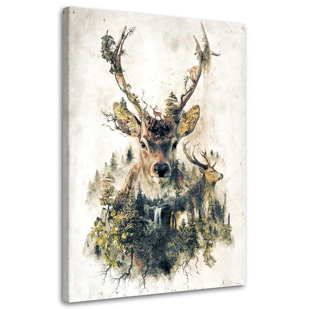 Canvas Print Deer Abstract Animals Nature