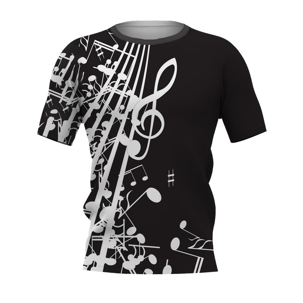Мужская футболка с принтом ретро 3D ноты мужская одежда повседневная с коротким рукавом уличная дизайнерская футболка свободного покроя мужская одежда