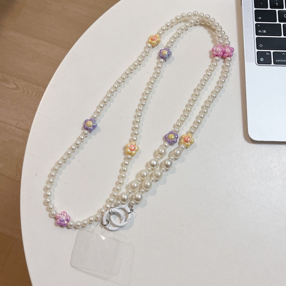 Hanging Rope Crossbody Phone Strap Flower Beads Phone Neck Straps  Hanging Ornaments