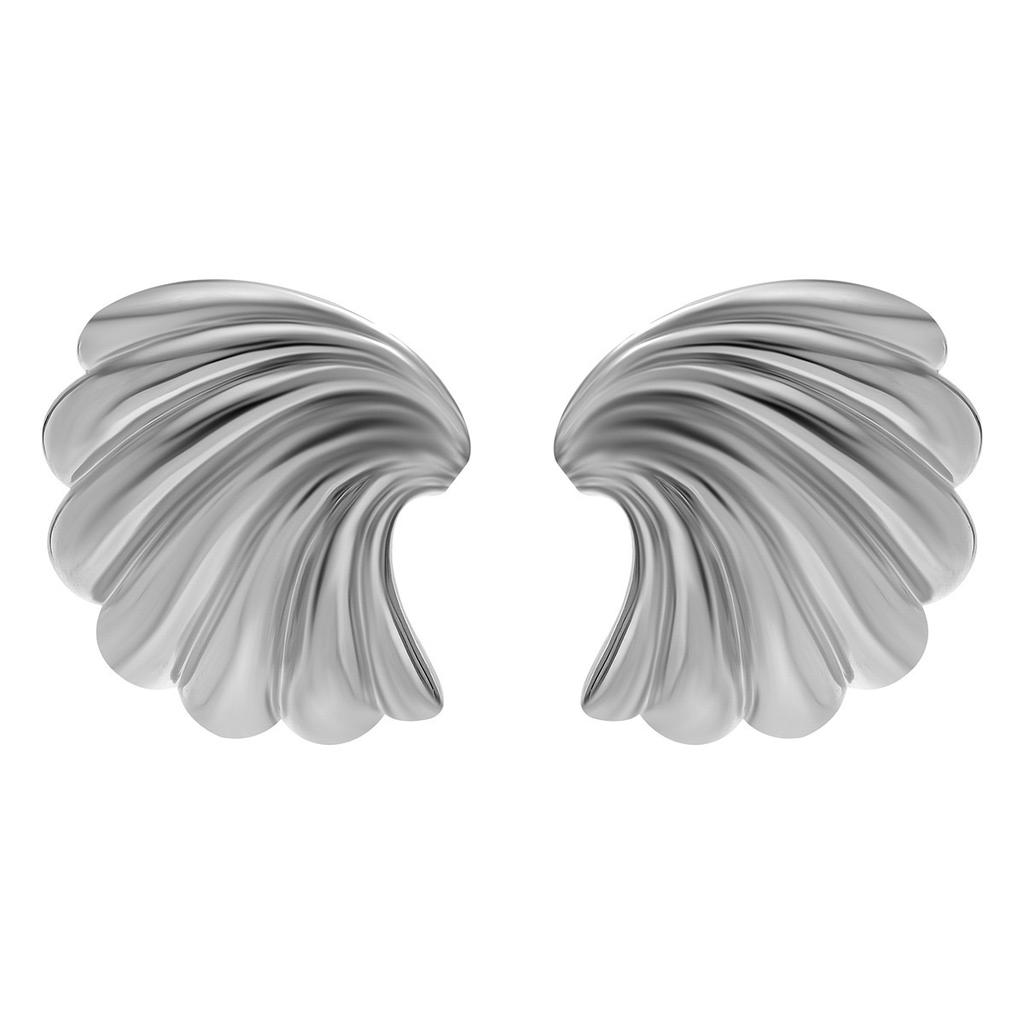 Ins Internet Celebrity Same Summer Spray Shell Stud Earrings Plated 18K Gold Beach Temperament Geometric Simple Earrings