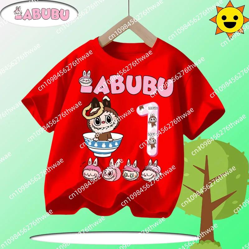 Летняя футболка Laubub для детей 1-12 лет, в подарок, детская футболка с круглым вырезом и коротким рукавом, повседневная футболка для мальчиков и девочек с мультяшным принтом