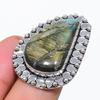 Лабрадорит Драгоценный Камень Ювелирное Изделие из Серебра 925 пробы Кольцо Размер 8.5