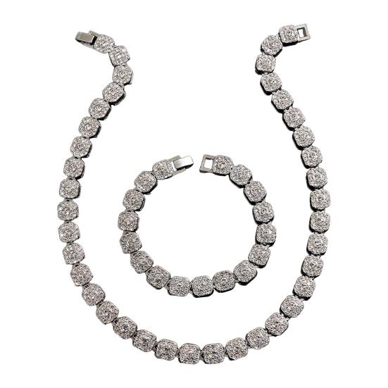 2 шт./комплект унисекс ожерелье серьги комплект для официального банкета и выпускного вечера