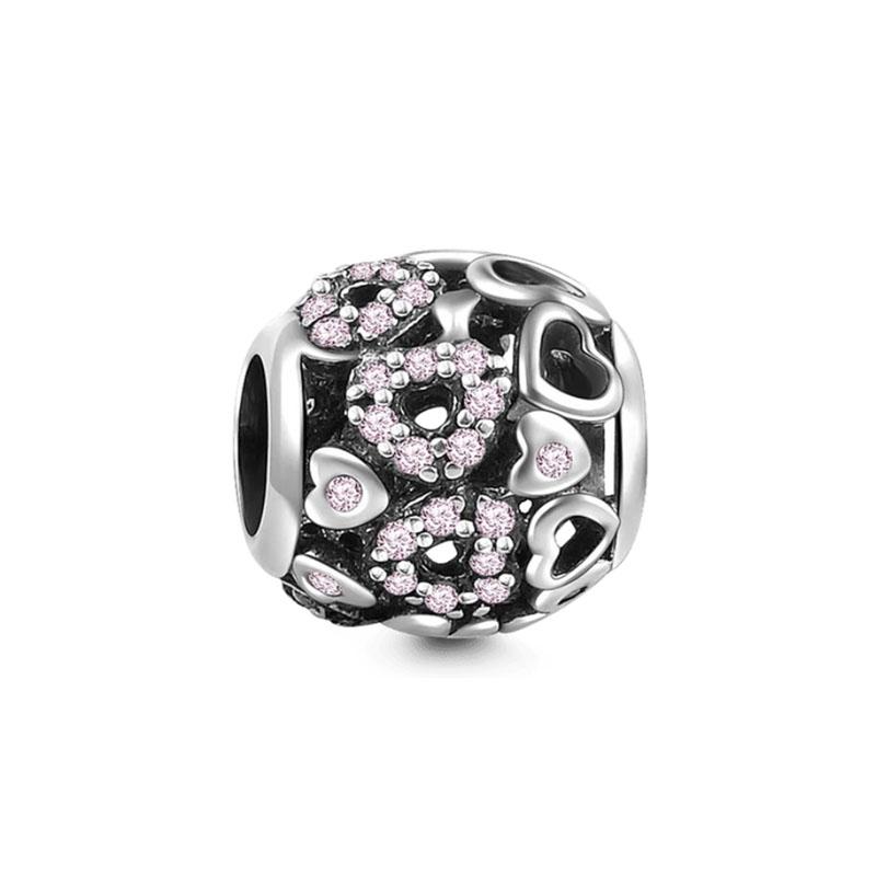 Европа Стерлингового Серебра 925 Новые Сверкающие Круглые Ажурные Подвески Бусины Подходит Оригинальные Модные Браслеты Для Ювелирных Изделий Ожерелье Подвеска