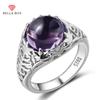 Vintage Rings For Women Elegant Round Amethyst Wedding Engagement Charms Female Fine Jewelry