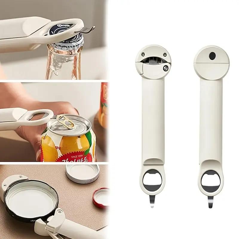 1 шт., нержавеющая сталь, вращающиеся крышки, открывалка для банок, регулируемая открывалка для бутылок, экономящая труд стеклянная бутылка, консервированная для кухонного гаджета