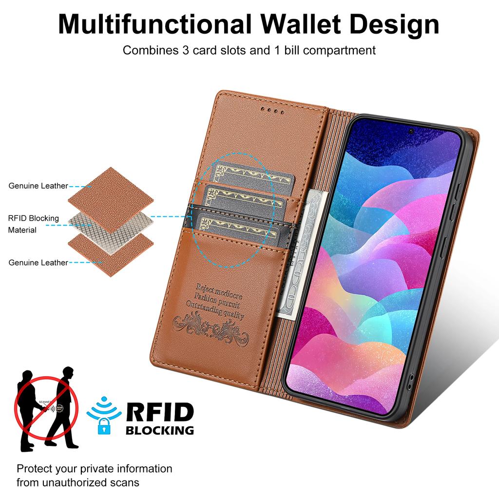 Magnetic Flip Leather Case For Samsung Galaxy S25 Edge S24 S23 Ultra S22 S21 FE S20 S10 Plus Note20 A17 A16 A56 A36 Wallet Cover