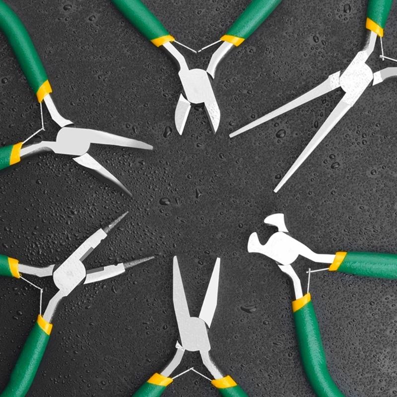 Мини-клещи, длинный нос, изогнутый нос, диагональные, торцевые, Linesmans, плоскогубцы с игольчатыми носами, 5-дюймовые плоскогубцы для изготовления ювелирных изделий