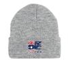 Flag of Australia Print Knitted Cap Beanie, Patriotic Woman Cap Candy Color Stretchy Simple Bobble Hat Knit Hat Beanie