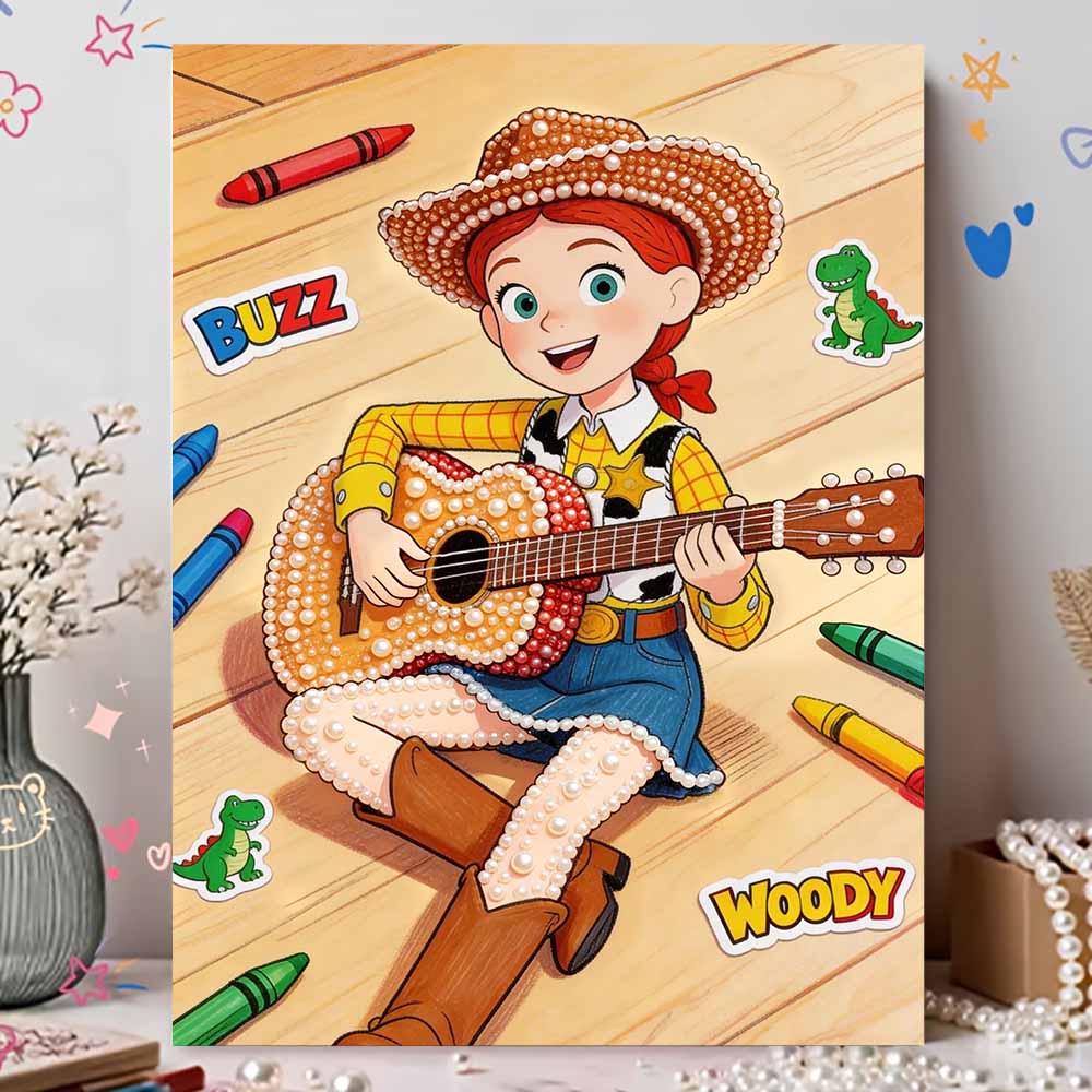 Disney Pearl Painting Toy Story Trish for Beginners and Adults, DIY Pearl Diamond Art Painting Kit for Home Wall Decor Gifts