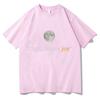 Funny Unisex's Copy Moon Joy Print T Shirts Cotton Women Streetwear Oversized Loose Tees Clothing Vintage Summer Spring Meme Tops