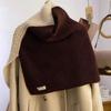Contrast Color High Collar Shawl Warm Neck Wraps Retro Shawl Wraps  Girl