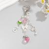 Strawberry Design Beaded Phone Chain Cute Flower Key Pendant Accessories Bag Charm  Fairytale Theme