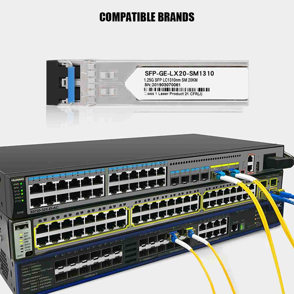 AIQYP19013 SFp gE LX20SM1310 20 км гигабитный одномодовый двухволоконный оптический приемопередающий модуль