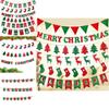 Festive Merry Christmas Bunting Hanging Banner Flag For Xmas Party Decoration