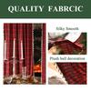 2025New Plaid Pattern Curtains Lace Curtains Rod Tassel Curtains Vintage Red Curtains