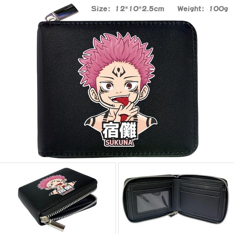 Jujutsu Kaisen Anime Zip PU Wallet Cartoon Print Coin Purse Large Capacity Card Holder Gojo Satoru Sukuna 1pcs