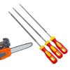 3pcs Carbon Steel Chainsaw Sharpening File with Comfort Grip Handle Saw Chain Files Sharpener for Efficient Woodworking