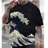 Men T-Shirts Casual Short Sleeve Tops Japanese Style Ukiyoe Graphic Clothing Oversized Summer Apparel Street Male T-Shirts