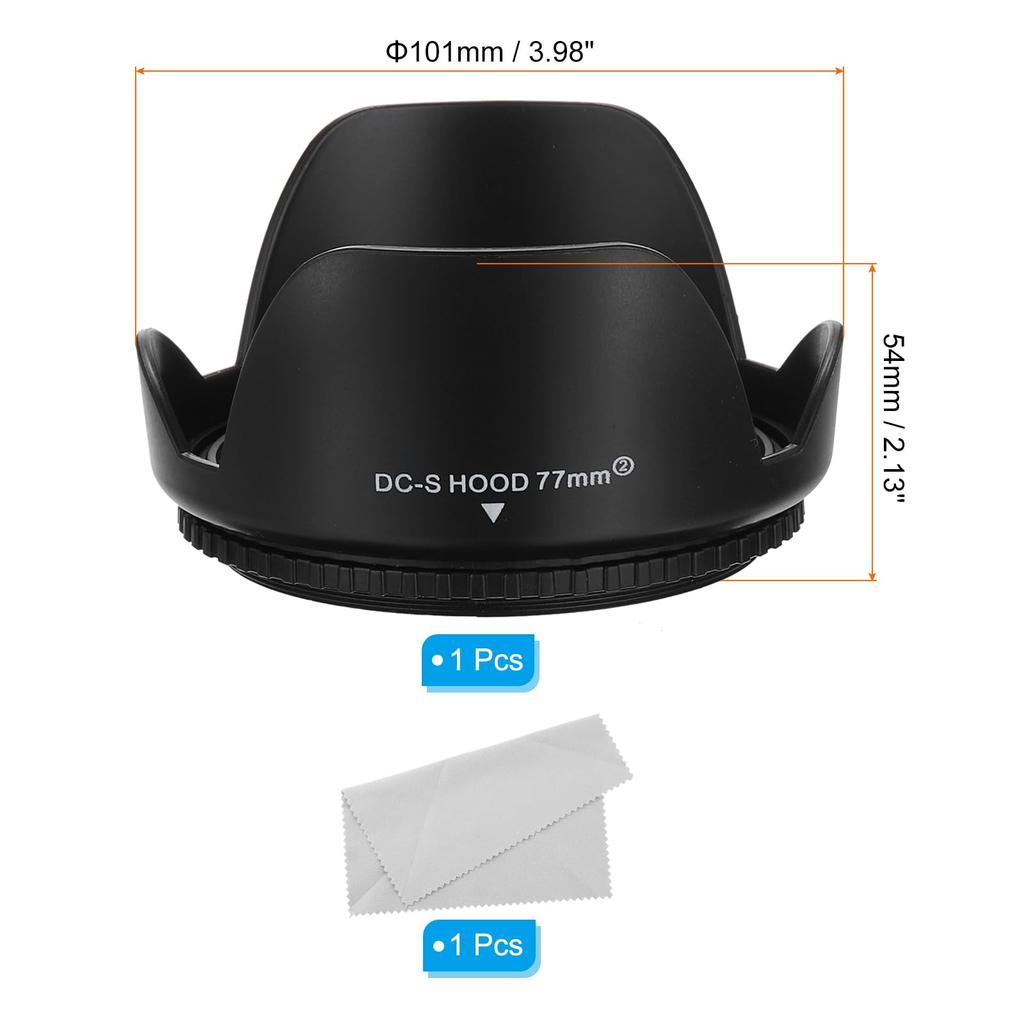 PATIKIL 77mm Camera Lens Hood with Cleaning Cloth Reversible Flower Lens Hood Protector Blocks Excess Sunlight To Reduce Lens Flare and Glare To