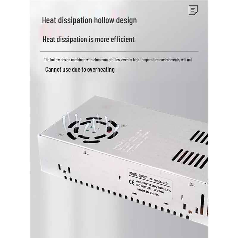 220V to 24V/12V/5V DC LED Power Supply Transformer for LED Strips, 2A/5A/10A/15A/20A