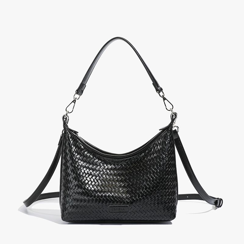 2025 new fashion woven handbag casual versatile high sense summer shoulder underarm bucket bag tote bag