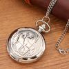 Retro Fashion Men's Silvery Pocket Watches Classics Men Necklace Pendant Quartz Pocket Watch Men Gifts