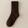 Cross-Border Terry Socks, Medium Socks, Thickened Warm Sleeping Socks, Winter Fleece Solid Color Confinement Socks