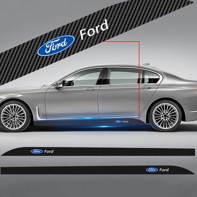 2 шт. Наклейки на пороги боковых юбок дверей автомобиля, карбоновые 3D наклейки для Focus Mondeo Kuga Fiesta MK7 Escort Explorer Edge 2 4 MK2 MK4
