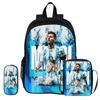 Футбольная звезда Рюкзак детский Mochila Спортивный Школьный портфель Набор из 3 шт. Рюкзак Наплечные сумки Пеналы M-Messi Портфель Детский Подарок