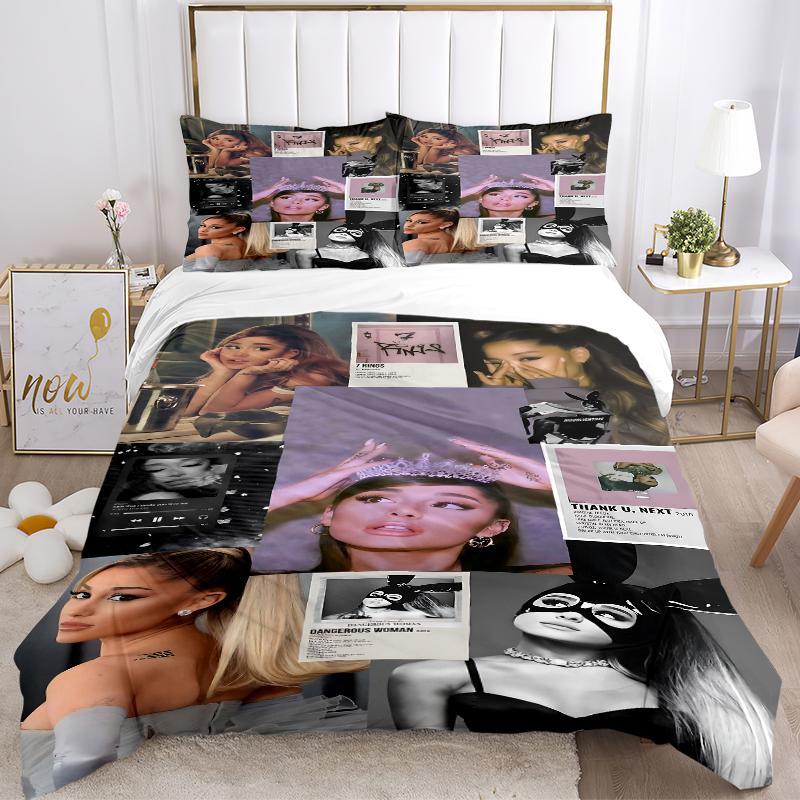 3Pcs Music Artistry Ariana Grande Bedding Sets For All Sizes New 3D Printed Bed Cover Comforter Duvet Cover Pillowcase Bedroom Decoration
