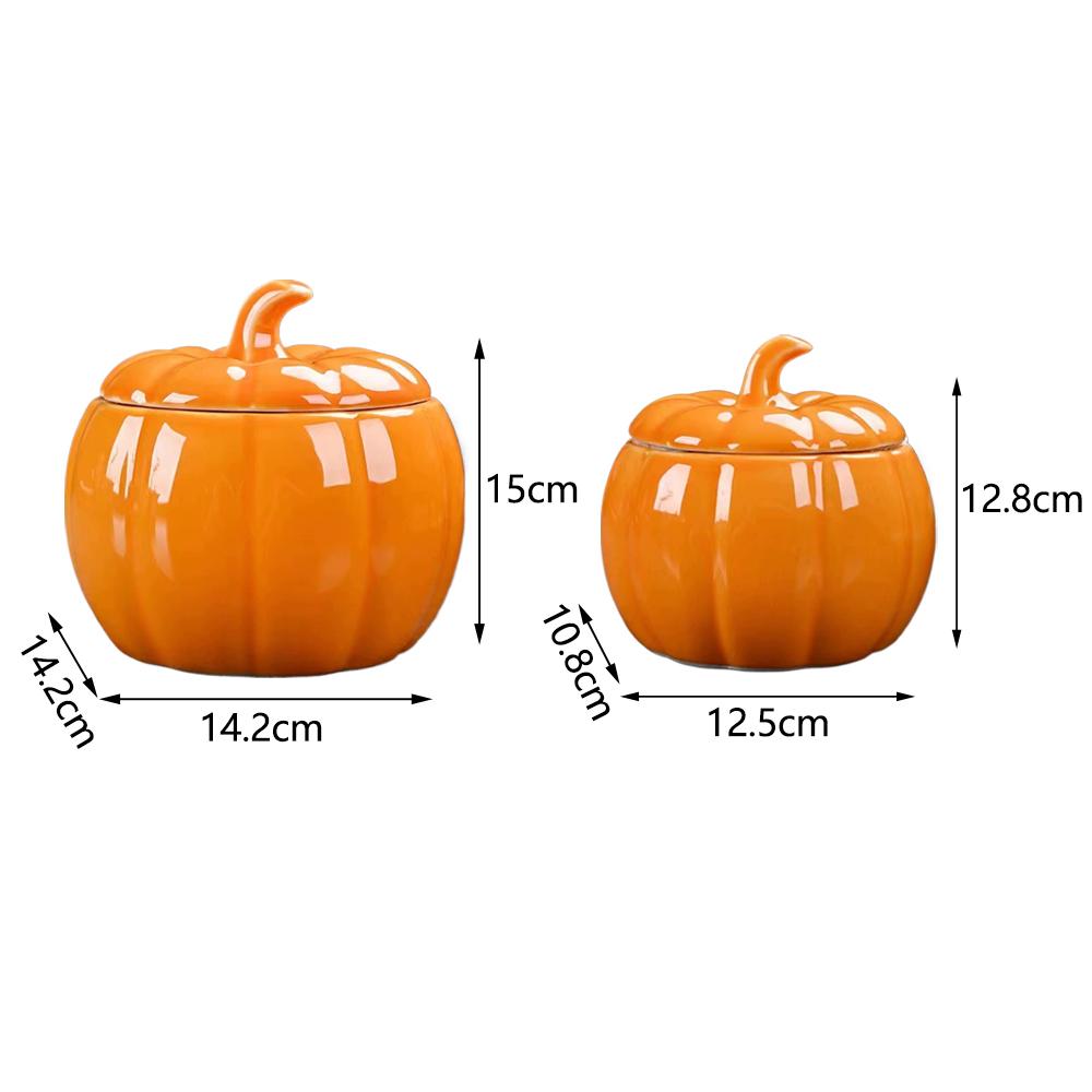 Керамическая тыквенная миска с крышкой, тыквенная банка для фестиваля урожая, банка для хранения специй, тыквенный герметичный контейнер для чая, сахара, кофе S/L