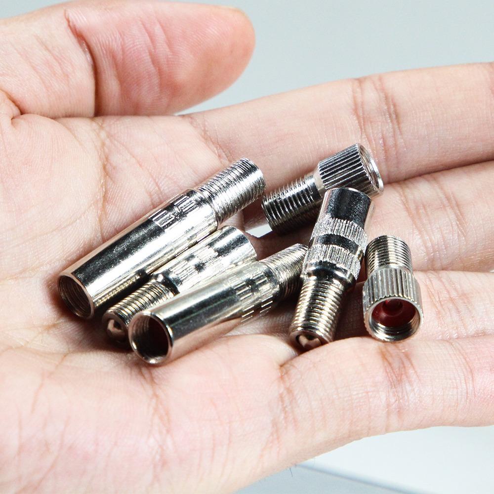 2pcs Screw-on Stem Extension Chrome Plated Brass Wheel Valve Stem Cap for Car Truck Bike