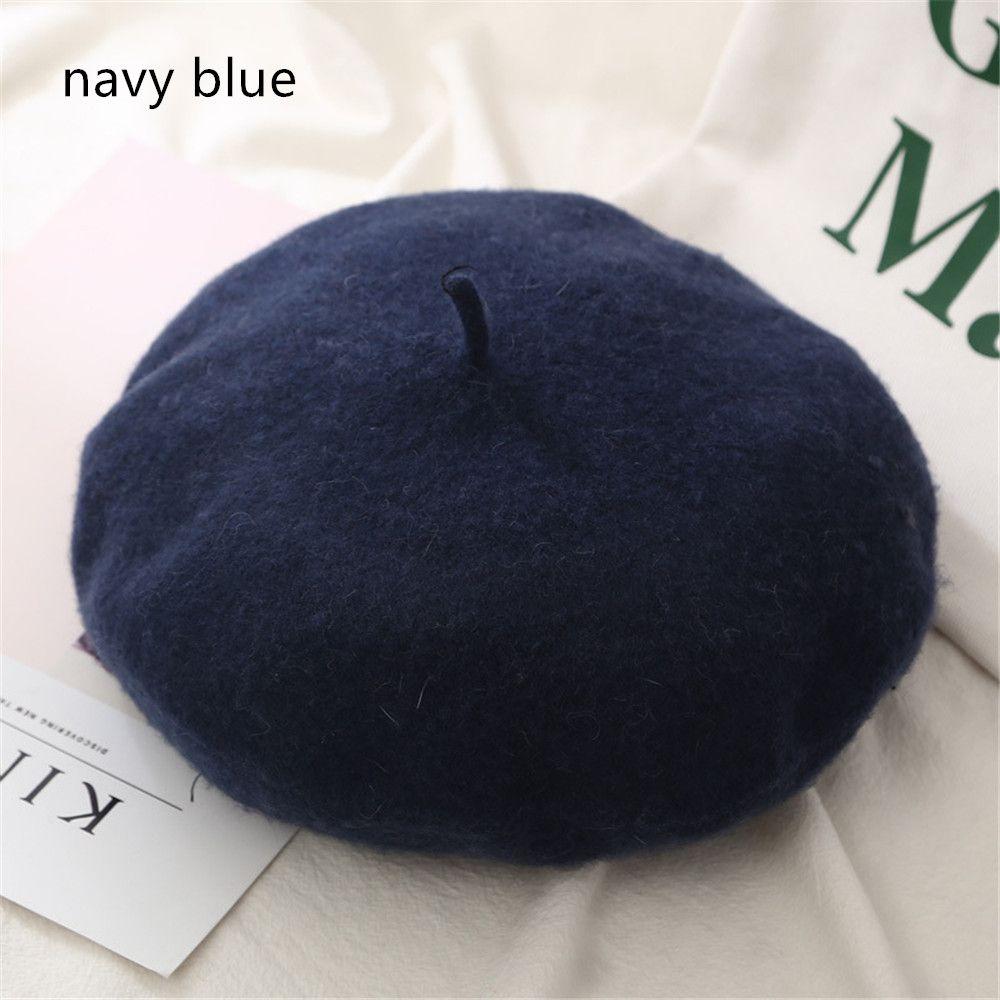Women Wool Beret Hats Winter French Hat Girls Solid Color Fashion Autumn Winter Beret Hat For Women Flat Cap Hat Felt Berets