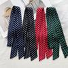 American Retro Spice Girl Polka Dot Silk Scarf Women'S Spring And Autumn Thin Versatile Niche Design Millennium Style Long Scarf Scarf