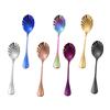 Прочная ложка из нержавеющей стали Изысканная форма ракушек Кофейные суповые ложки Длинная ручка с гладким краем Удобный захват