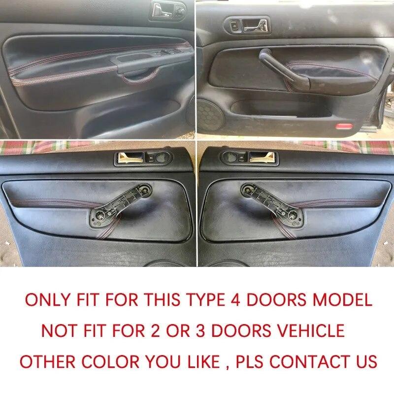 ТОЛЬКО 4-дверный мягкий кожаный дверной подлокотник для VW Golf 4 MK4 Bora Jetta 1999-2005, автомобильный дверной подлокотник, панель кожного покрытия, отделка