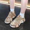 Панк повседневная обувь на подошве из дуриана для папы, женская, новинка 2024 года, модная брендовая спортивная обувь со стразами, верхняя одежда