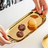 Поднос для украшений Nordic Gold Oval, тарелка из нержавеющей стали для чая и фруктов, поднос для ювелирных изделий, металлическое настольное блюдо для хранения