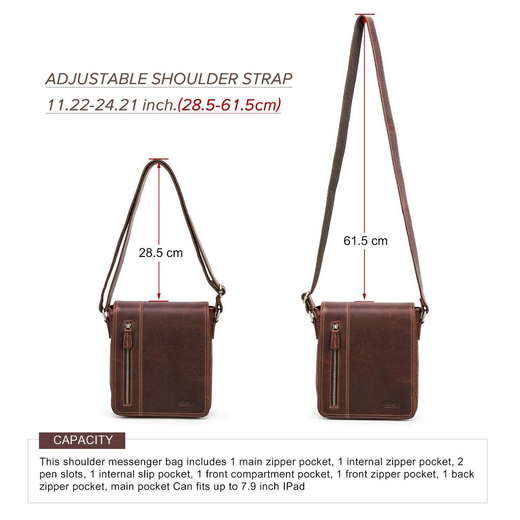 CONTACT'S мужская кожаная сумка кросс-боди в классическом стиле